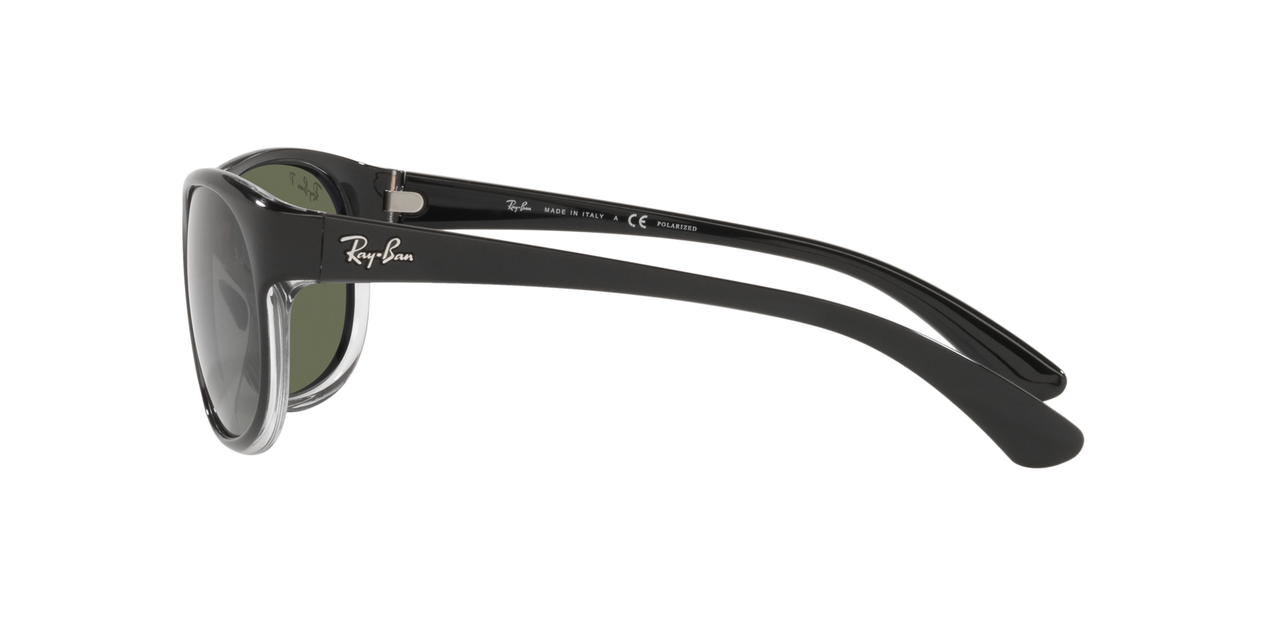 RB4351 - Black On Transparent - Dark Green Polarized