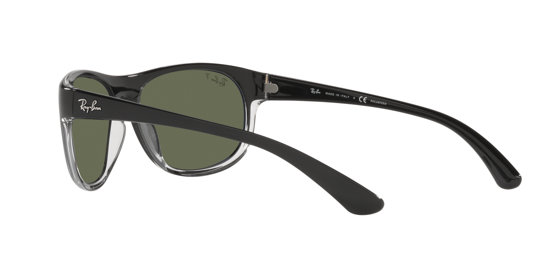 RB4351 - Black On Transparent - Dark Green Polarized