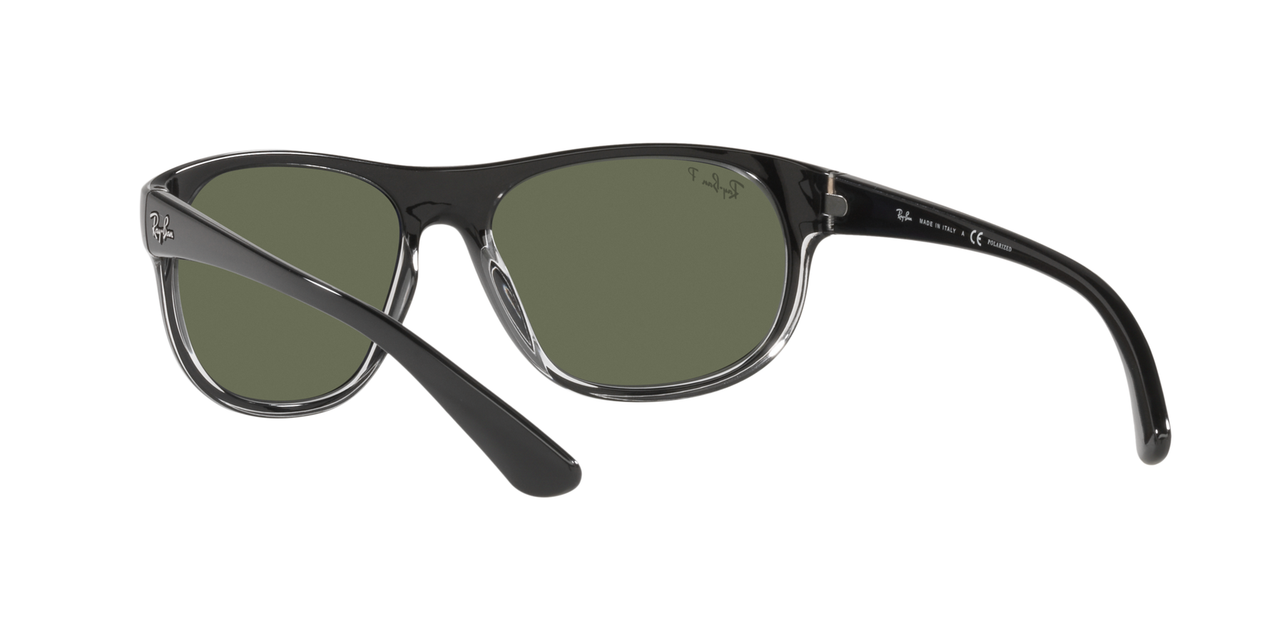 RB4351 - Black On Transparent - Dark Green Polarized