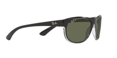 RB4351 - Black On Transparent - Dark Green Polarized