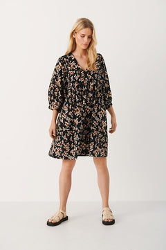 OpalPW Dress - Black Blurred Lea