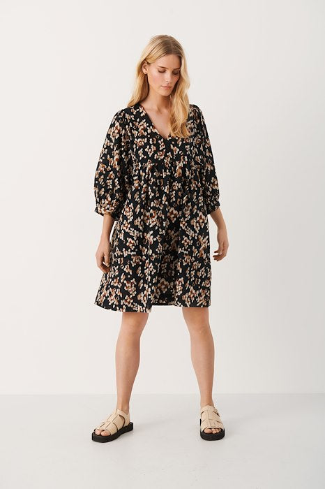 OpalPW Dress - Black Blurred Lea
