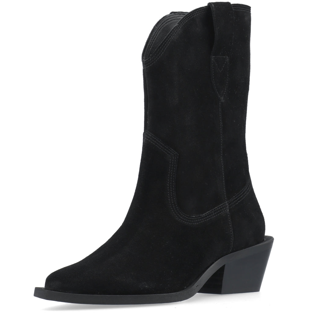 Biamona Western Boot Mid Suede - Black