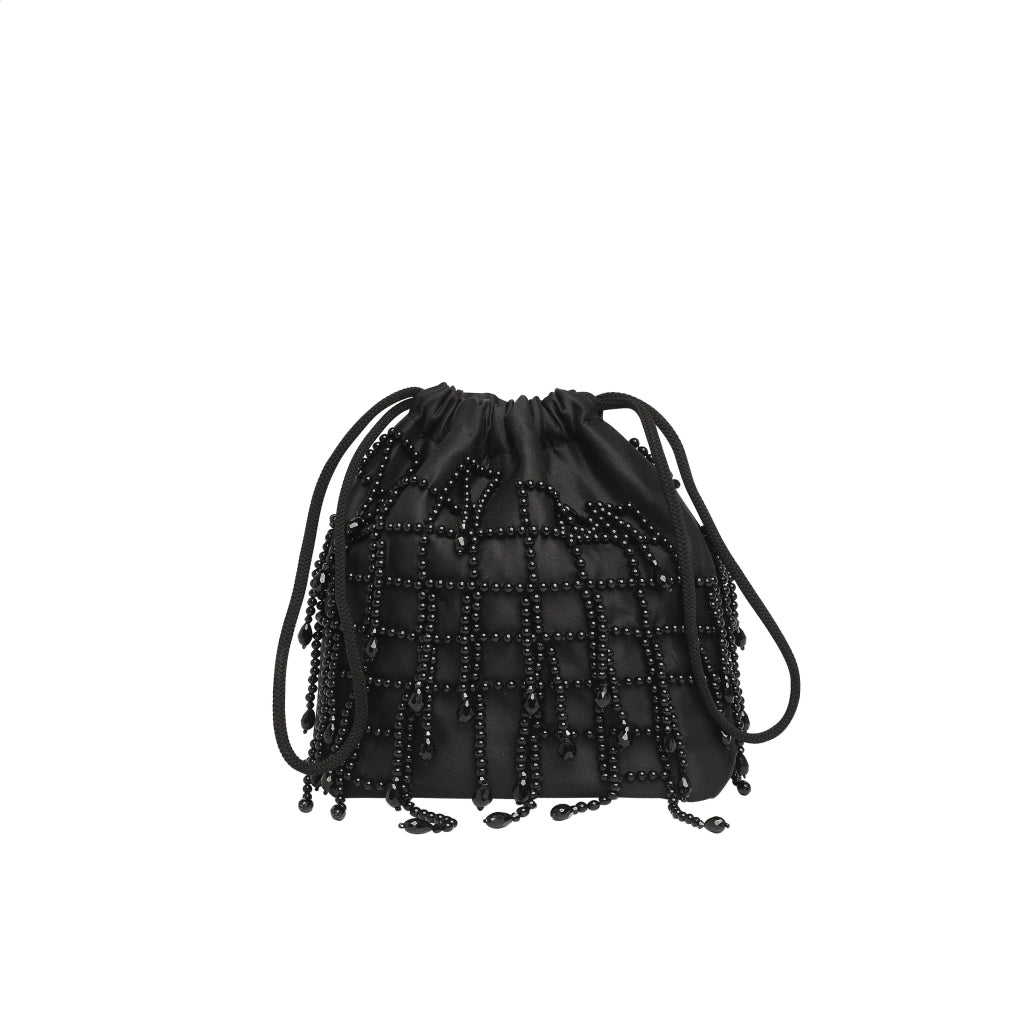 Pouch Tartan Matte Satin - Epic Black
