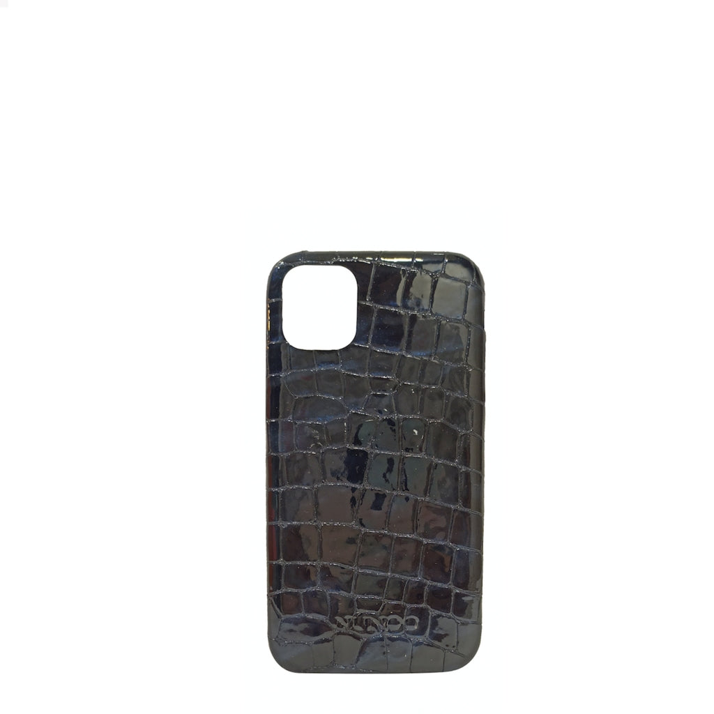 iPhone Cover 11 Pro Croco - Gloss Blue/Black