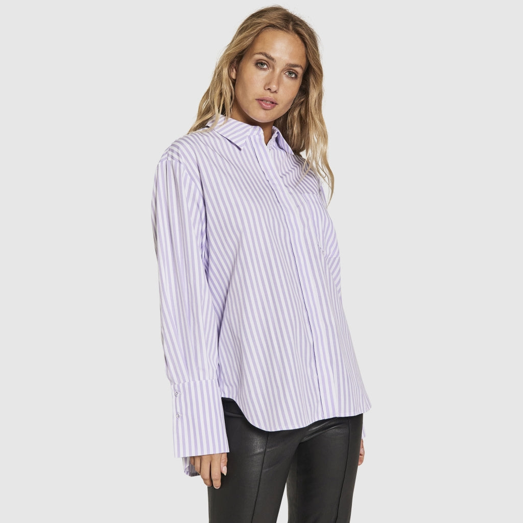 Helen Shirt - Lilac Stripe