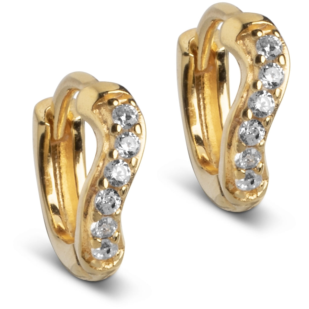 Sparkling Curve Small Hoops - Clear CZ