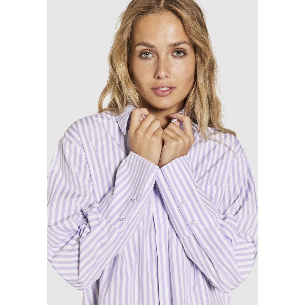 Helen Shirt - Lilac Stripe