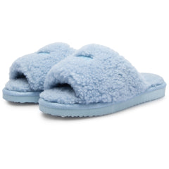 Miriam Fur Slipper - Light Blue