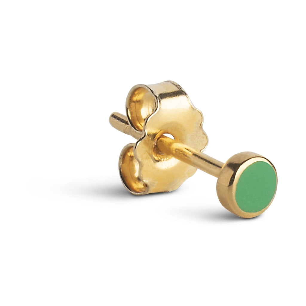 Enamel Dot Stud - Grass Green