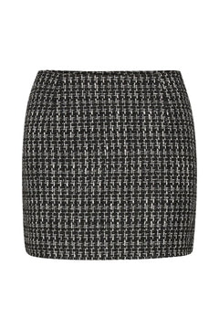 Kantagz Mw Mini Skirt - Black/White Boucle