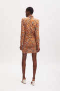 OdaGZ Short Dress - Orange Purple Brush