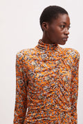 OdaGZ Short Dress - Orange Purple Brush