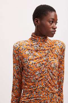 OdaGZ Short Dress - Orange Purple Brush