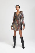 Ablinagz Wrap Dress - Multi Sequince