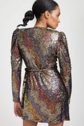 Ablinagz Wrap Dress - Multi Sequince