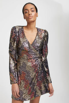 Ablinagz Wrap Dress - Multi Sequince