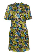 FloriaGZ Short Dress - Blue Green Multi Floral