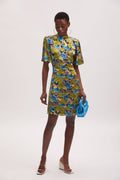 FloriaGZ Short Dress - Blue Green Multi Floral