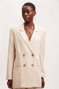 PaulaGZ Linen Blazer - Ancient Scroll