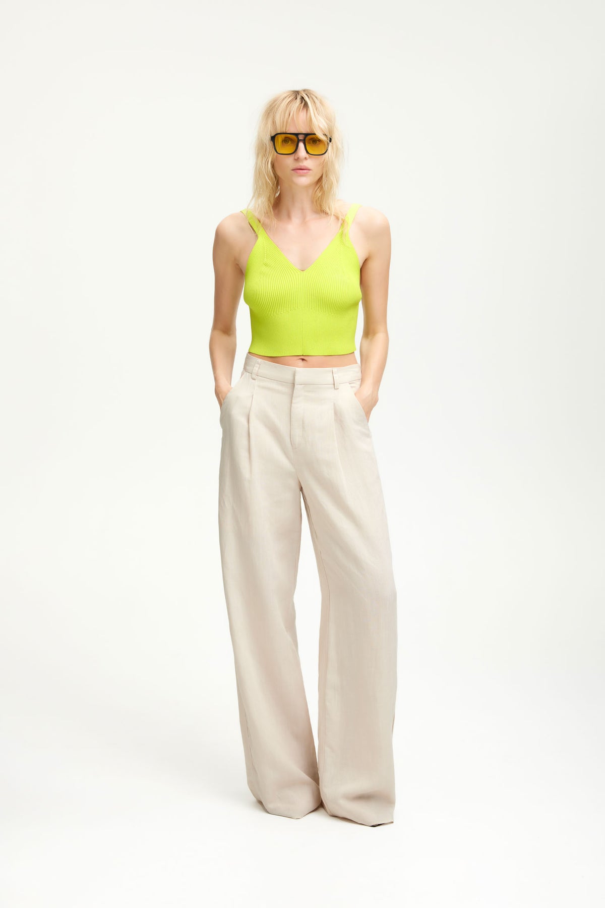 PaulaGZ Linen Mw Wide Pants - Ancient Scroll