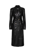 Embellished Button Coat - Black