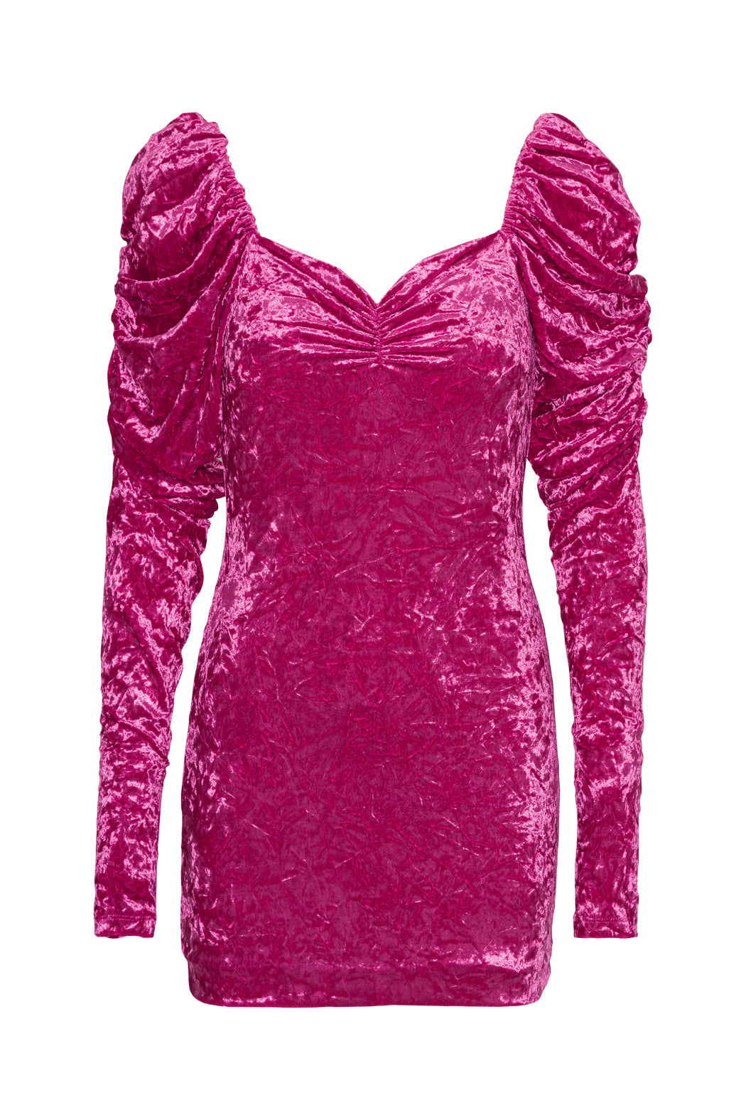 Velvet Puff Mini Dress - Very Berry Pink