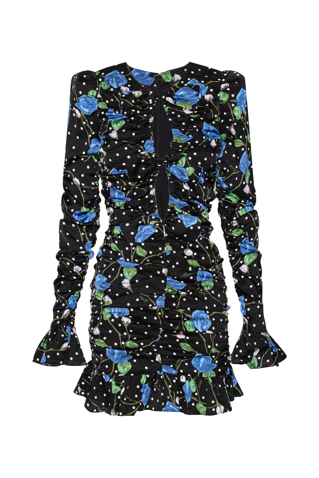 ROTATE Birger Christensen Satin Ruffle Mini Dress