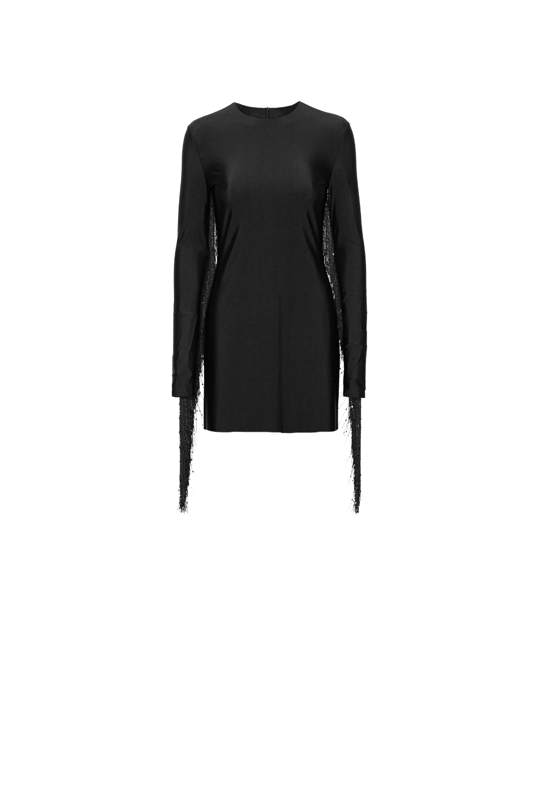 Sequin Fringe Mini Dress - Black