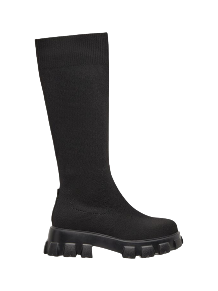 Biaprima Knee High Sock Boot Knit - Black