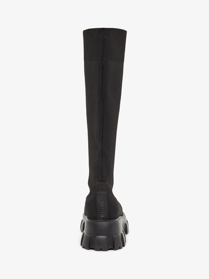 Biaprima Knee High Sock Boot Knit - Black