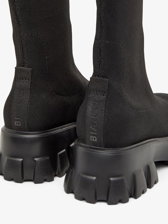 Biaprima Knee High Sock Boot Knit - Black