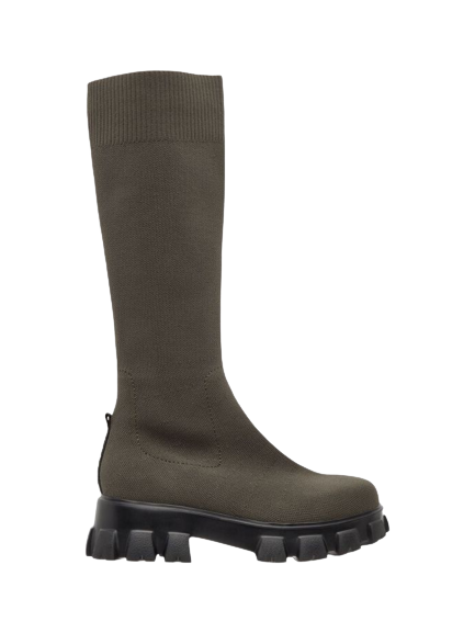 Biaprima Knee High Sock Boot Knit - Olive