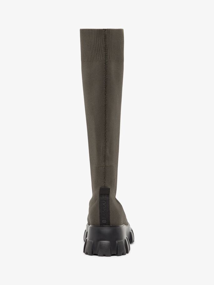Biaprima Knee High Sock Boot Knit - Olive