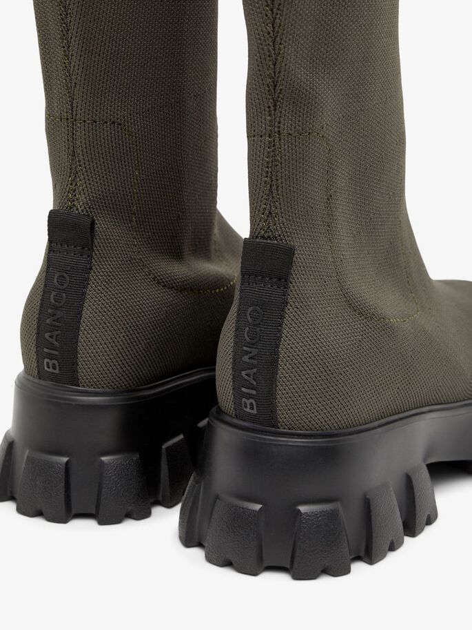 Biaprima Knee High Sock Boot Knit - Olive