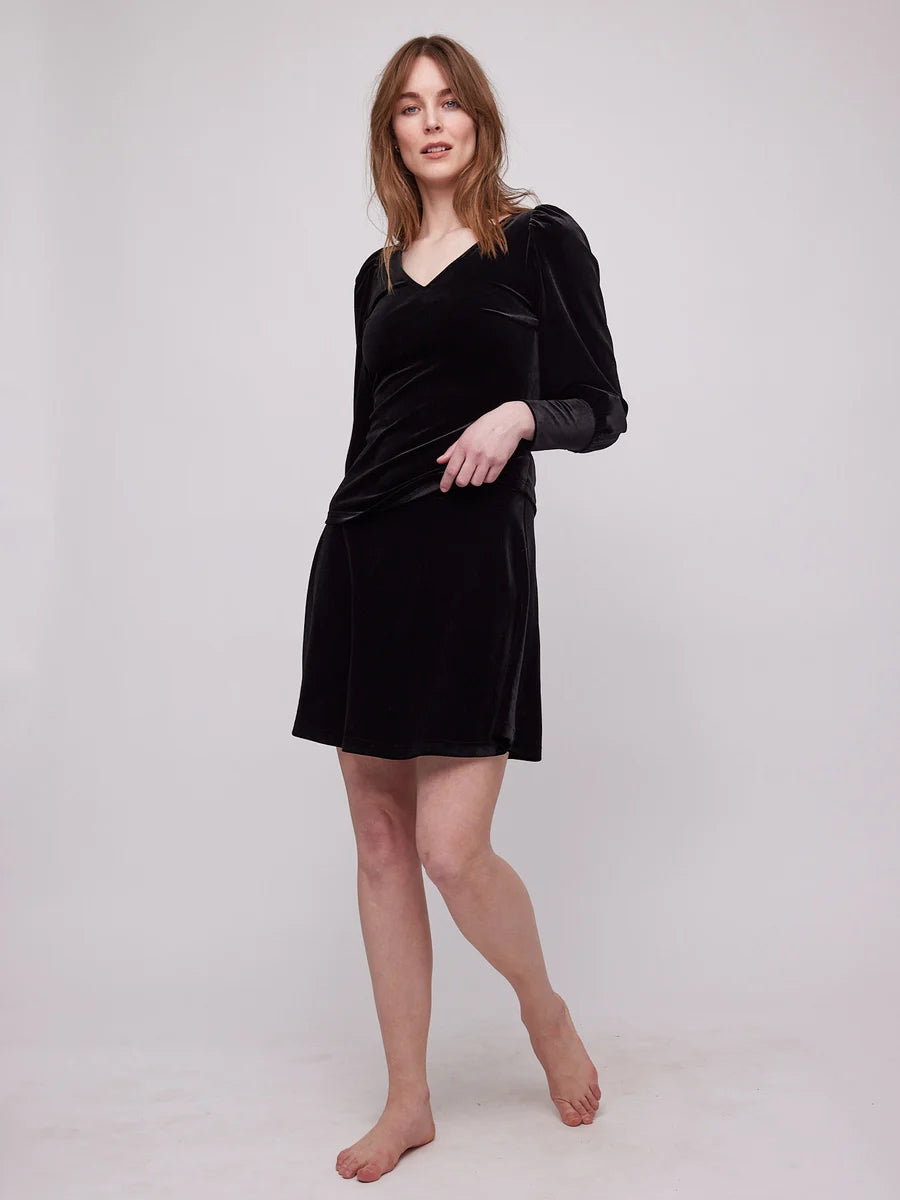 Hanami Velour Skirt - Black