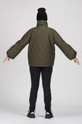 W. Queens Side Slit Jacket - Dark Army