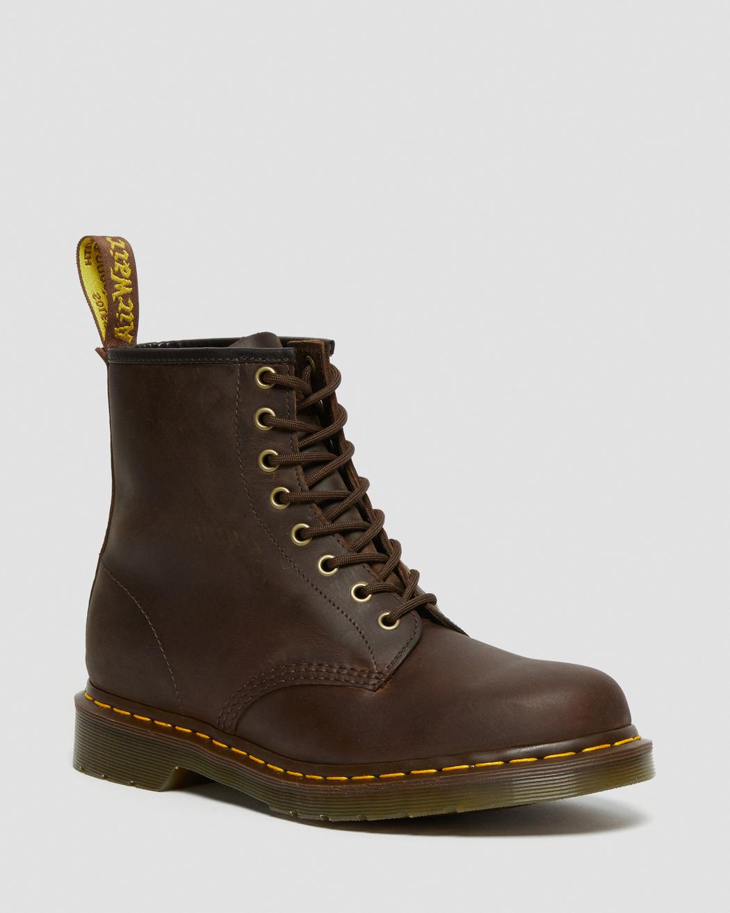 1460 Crazy Horse Leather Lace Up Boots - Dark Brown