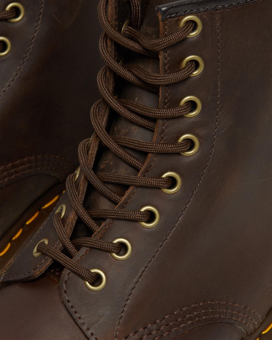 1460 Crazy Horse Leather Lace Up Boots - Dark Brown
