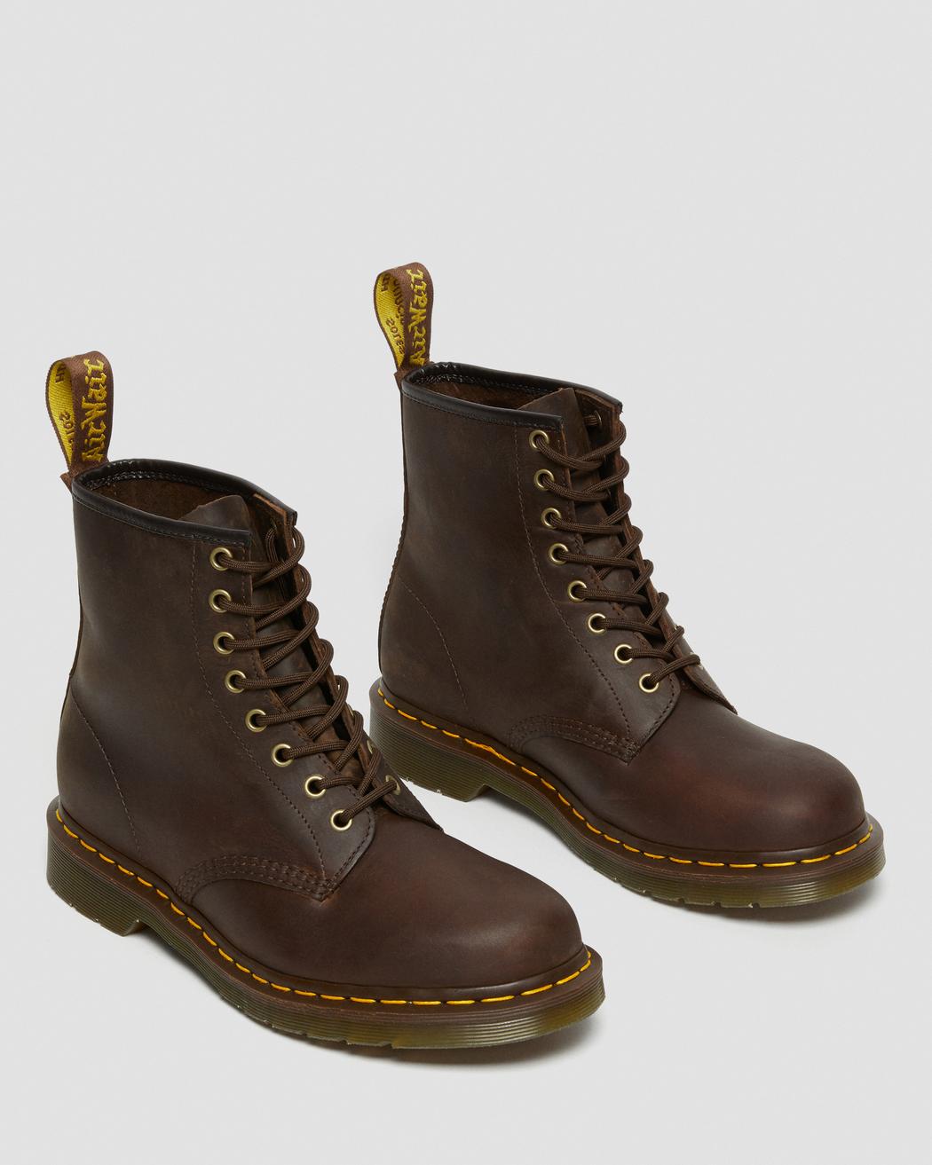 1460 Crazy Horse Leather Lace Up Boots - Dark Brown