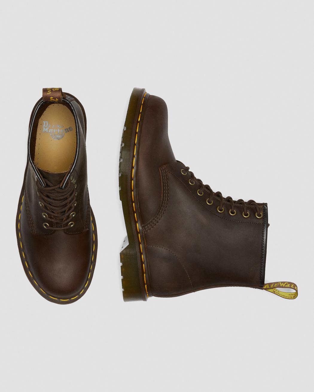 1460 Crazy Horse Leather Lace Up Boots - Dark Brown