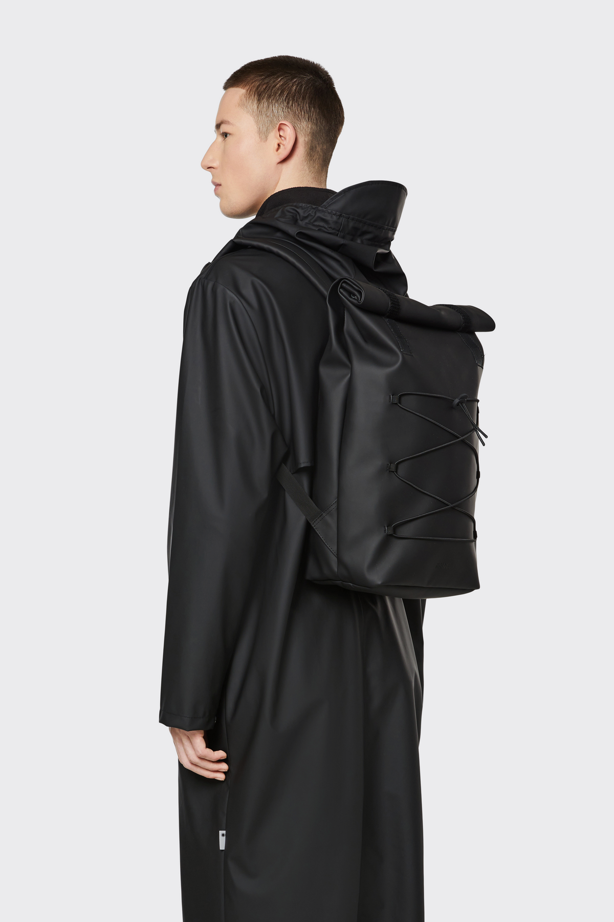 Velcro Rolltop Backpack - Black