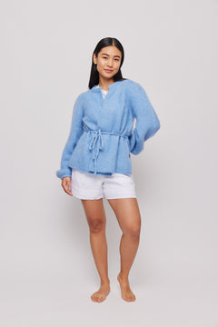 Fredrikke Chunky Cardigan - Dusty Blue