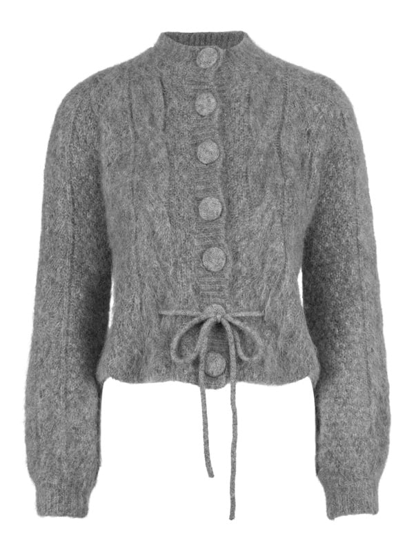 Sophia Chunky Cardigan - Grey Melange