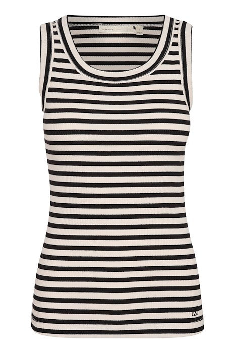 DagnaIW Striped Tank - Black/Whisper White
