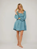 Alma Linen Dress - Dusty Teal