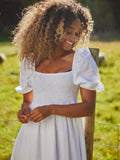 Edda Linen Dress - White