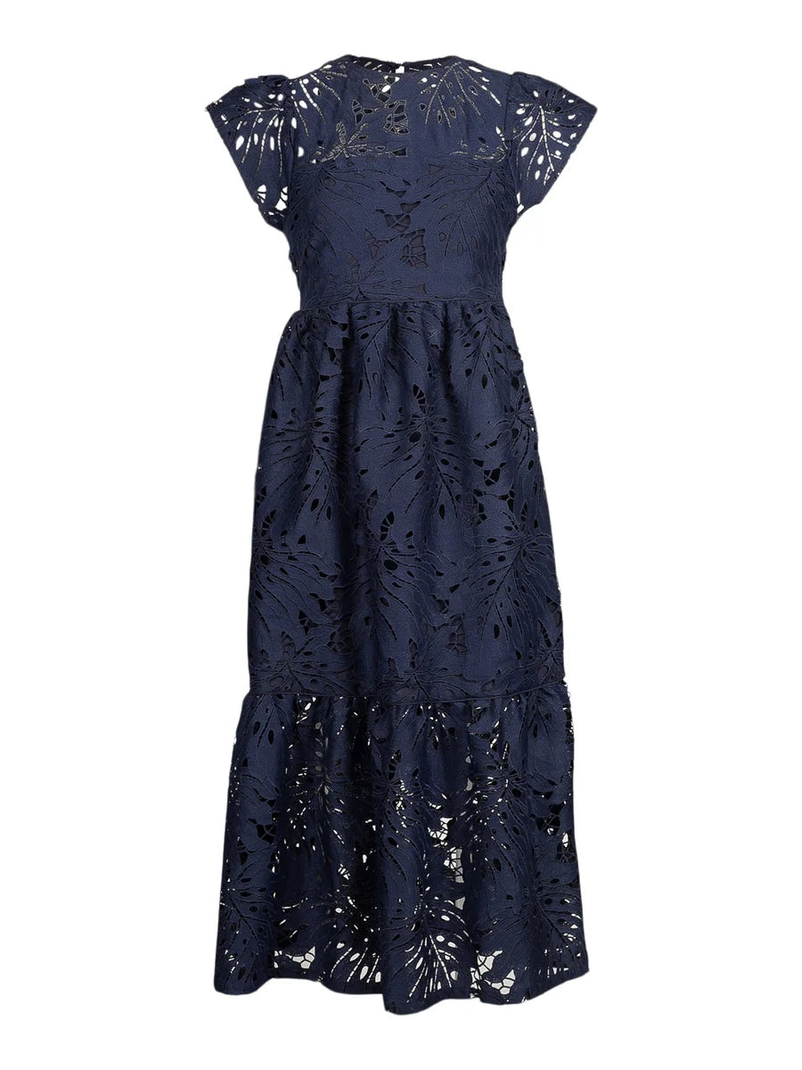 Ruth Lace Dress - Navy