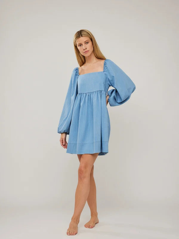 Alma Denim Dress - Blue Denim