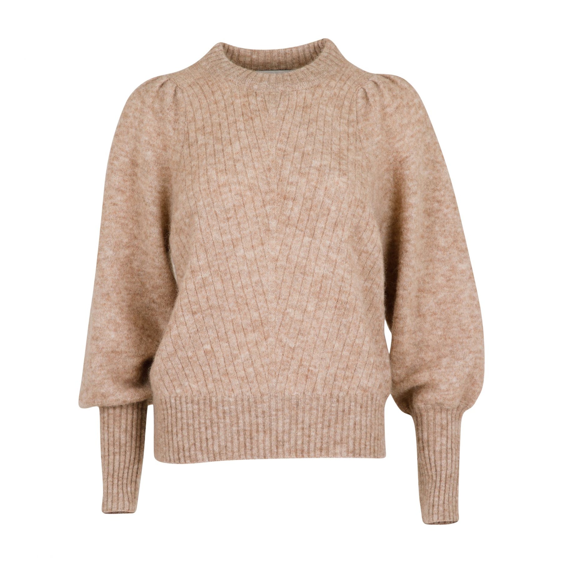 Kelsey Knit Blouse - Beige Melange - Neo Noir - Gensere - VILLOID.no